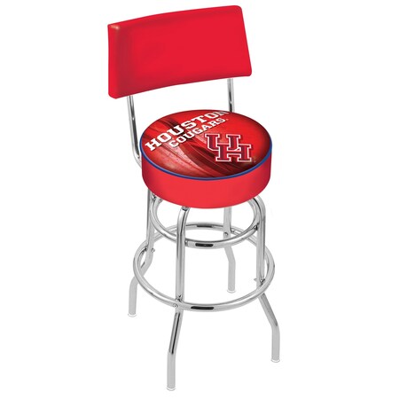 Holland Bar Stool Co 25" Chrome 2-Ring Houston Swivel Bar Stool, Back L7C425Houston-D2